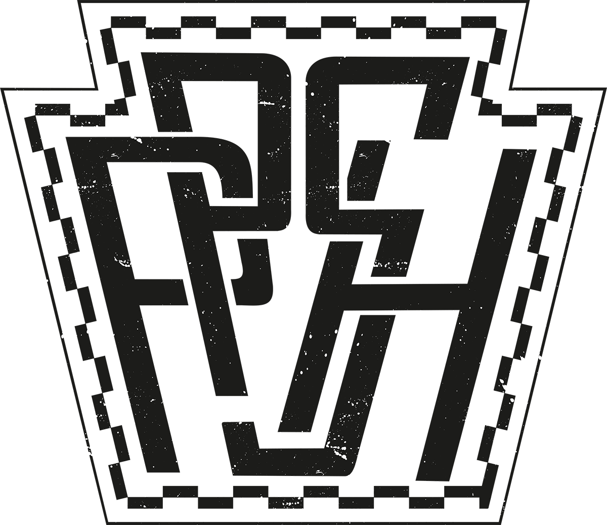 Geometric monogram logo for Pennsylvania Postal History Society in black